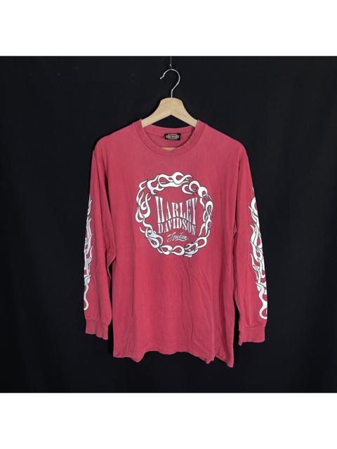 Other Designers Vintage - Harley Davidson Milwaukee Flames L/S Fades Tshirt