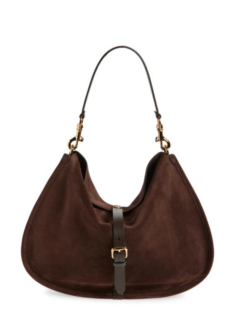 Etro Etro Maxi Pony Suede Shoulder Bag in Dark Brown M0406 at Nordstrom