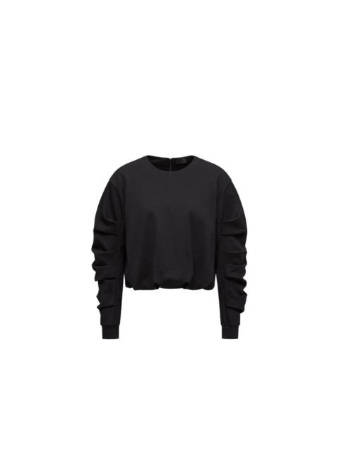 Moncler MONCLER $860 Women's Black Cotton Pleated Sweatshirt New (Wo