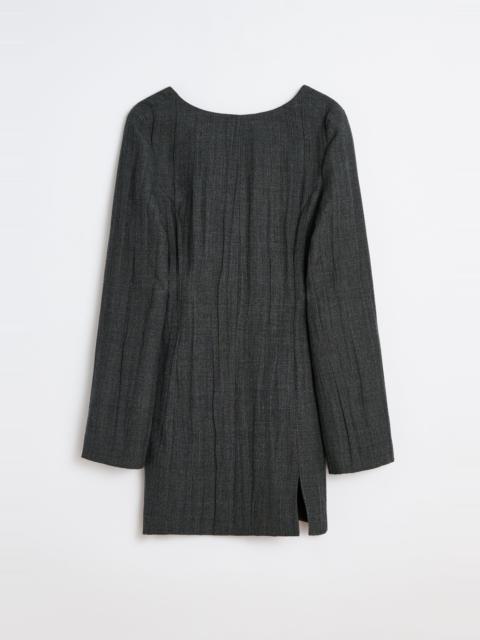 Our Legacy Firm Dress Stone Grey Plisse Wool