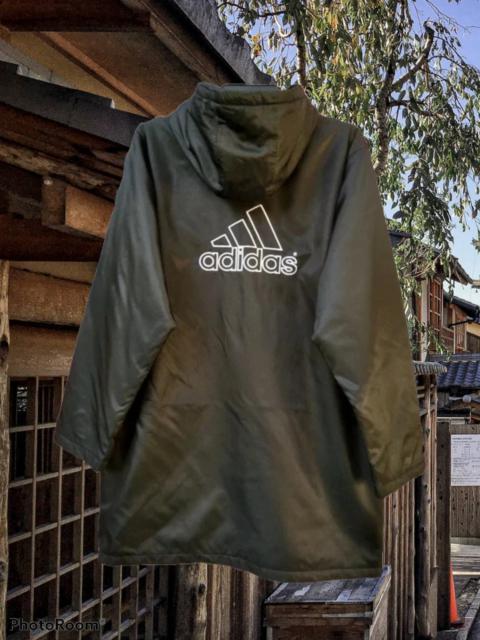 adidas VINTAGE ADIDAS BIG LOGO HOODIE SHERPA LONG JACKET