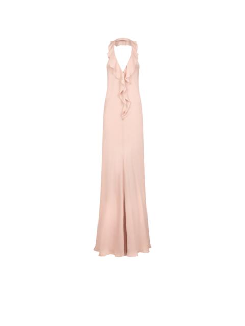 TOM FORD HALTERNECK EVENING DRESS WITH RUFFLE DETAIL