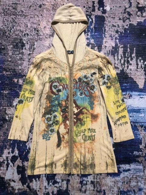 Other Designers Cowboy Equipment - Sugar Vanilla Cowgirl Over Print Hoodie Zipper Rare