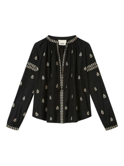 Isabel Marant Isabel Marant Women Rodis Embroidered Tussar Silk Blouse