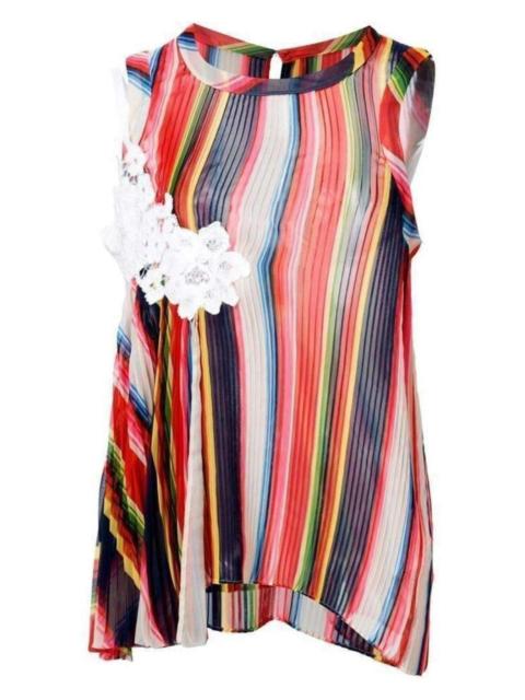 sacai Striped Pleated Camisole Tank Top