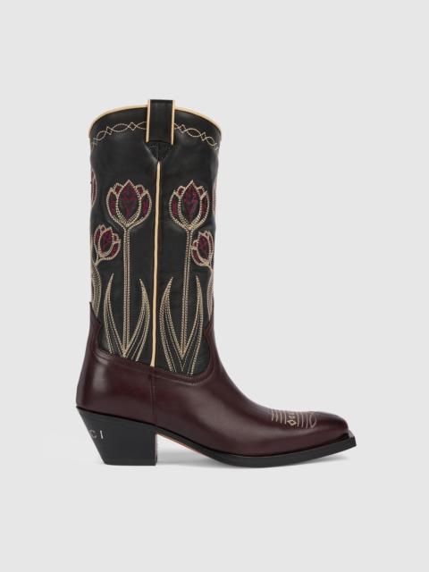 GUCCI Women's boot with embroidery