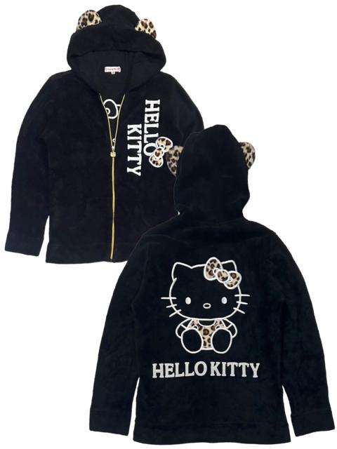 Other Designers Vintage - VTG EMBROIDERED HELLO KITTY SANRIO FLEECE HOODIE WITH EAR