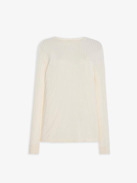 The Row Keya white ribbed knit top