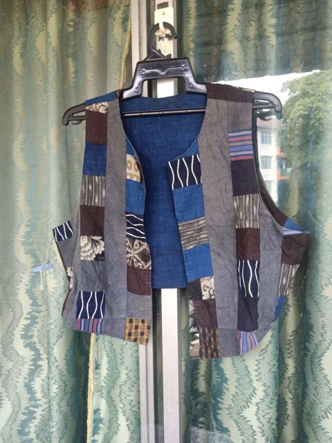 Other Designers Vintage Patchwork kapital Inspired Cropped Vest