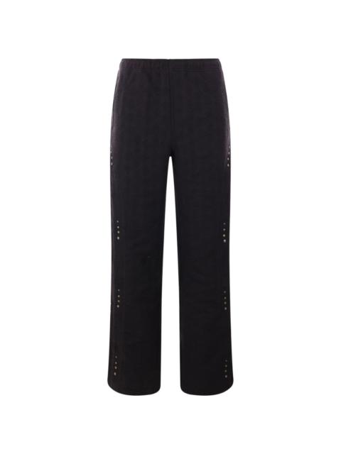 straight-leg cotton-blend trousers