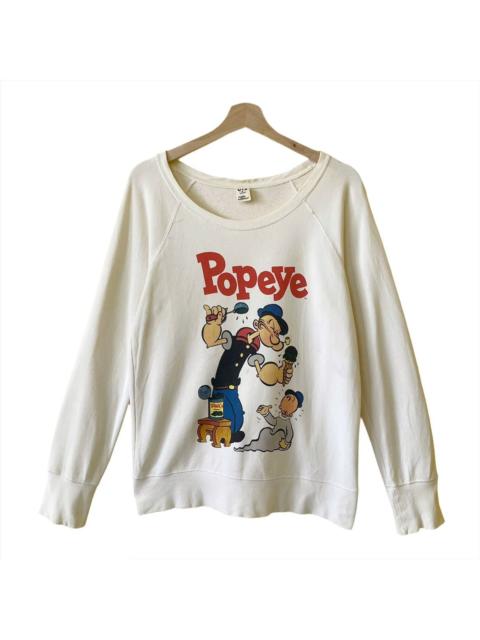 Other Designers Cartoon Network - Popeye Printed Big Logo Crewneck Sweatshirt Size M