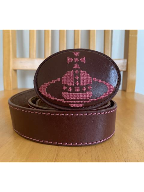 Vivienne Westwood Orb Embroidered Leather Belt