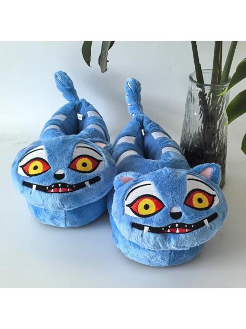Other Designers Cute Anime Blue Tiger Slippers Kawaii Plush Indoor Slippers Adult Kids Warm Shoes Home