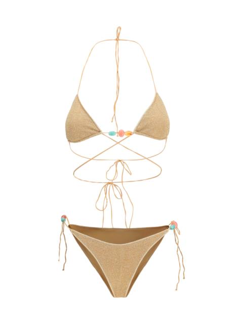 Oséree Oséree Lumière Beads Bikini Gold
