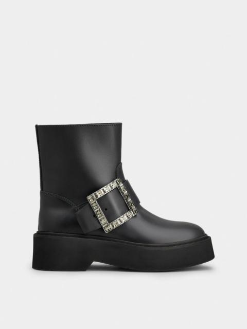 Roger Vivier Viv' Rangers Biker Booties in leather