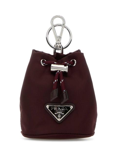 Prada Burgundy Fabric Key Ring