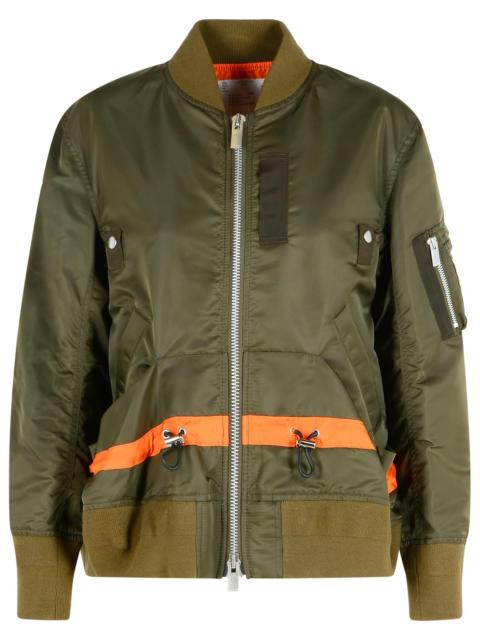sacai Sacai Bomber Jacket In Green Nylon Women