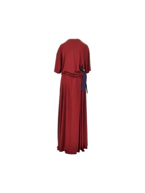 BALENCIAGA Balenciaga Crepe Jersey T-shirt Maxi Dress Red
