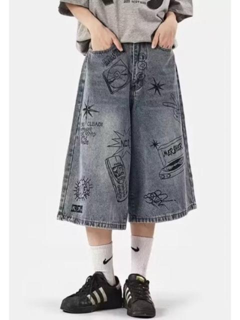 Archival Clothing - Sketch print japanese style jort pant