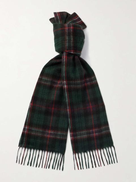 Fringed Checked Cashmere Scarf