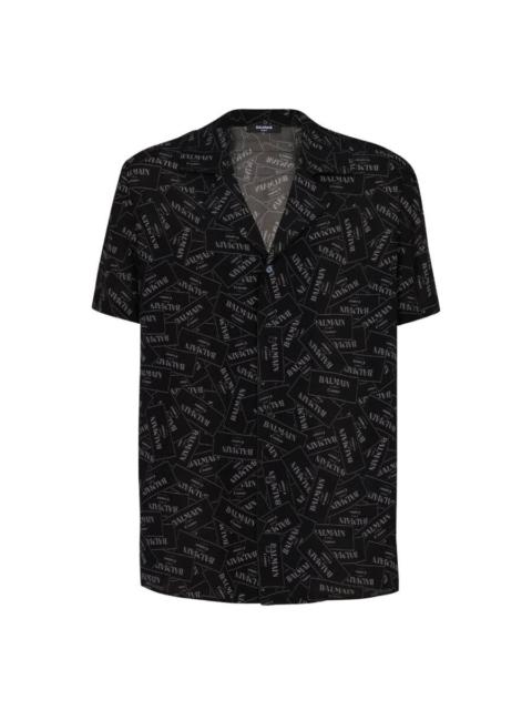 Balmain Balmain All-Over Label Print Pyjama Shirt