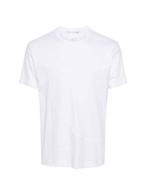 panelled cotton T-shirt