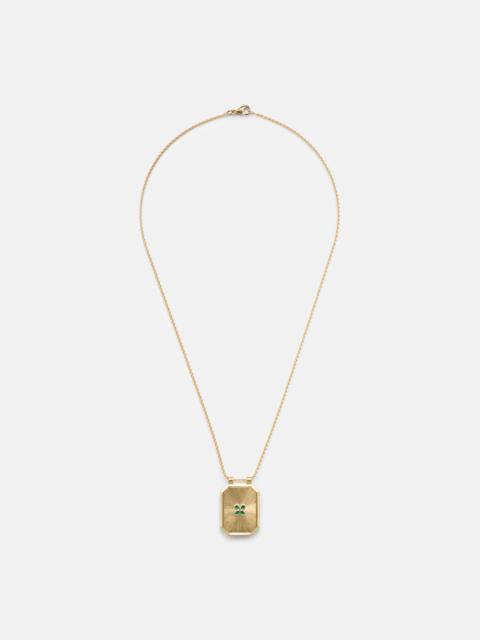 MARIE LICHTENBERG Luck 18kt gold pendant necklace with emerald