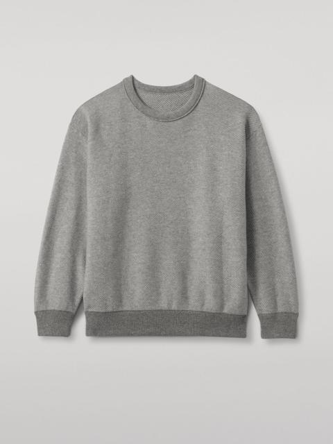 Johnstons of Elgin Liddell Grey Cashmere Sweatshirt