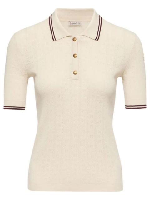 Moncler Moncler Women Rhombus And Logo Pattern Cotton Polo Shirt