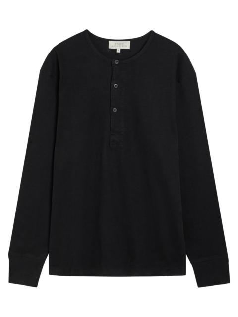 Studio Nicholson Studio Nicholson Round-neck Cotton Henley T-shirt