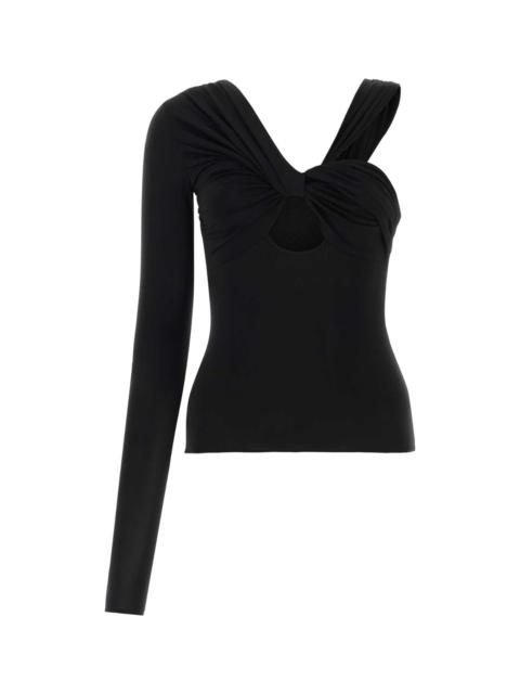 Tシャツ・カットソー Nensi Dojaka Black stretch viscose top (NDSS23TOP040 BLACK) 23717212_53748191_1000.jpg