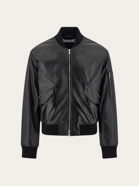 RRL by Ralph Lauren Indigo Leather Bomber Jacket | REVERSIBLE