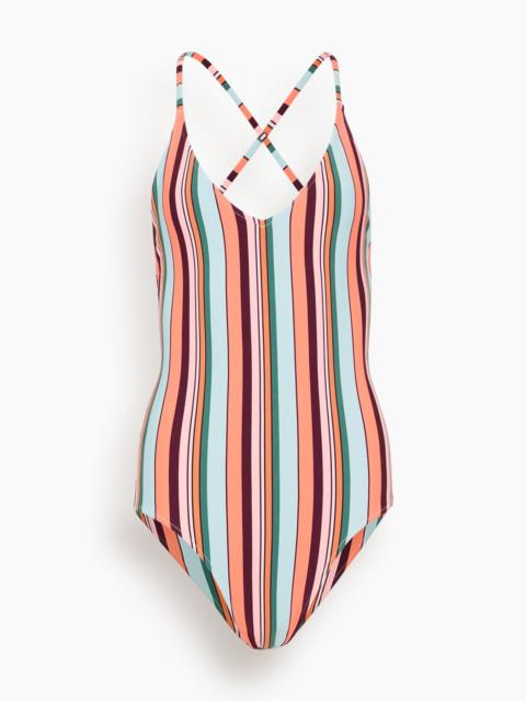 lemlem Retiro One Piece in Poppy Sunset