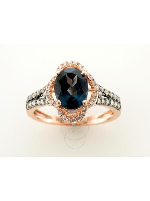 Other Designers Le Vian Ladies Deep Sea Blue Topaz Ring set in 14K Strawberry Gold