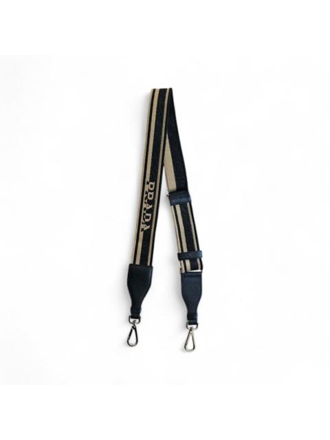Prada bag strap with silver-tone hardware and embroidered logo