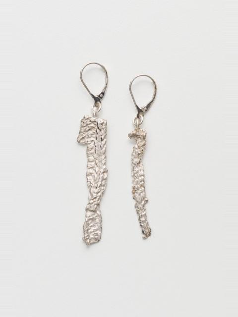 Our Legacy Casted Knit Earring Frosted White Sterling Silver