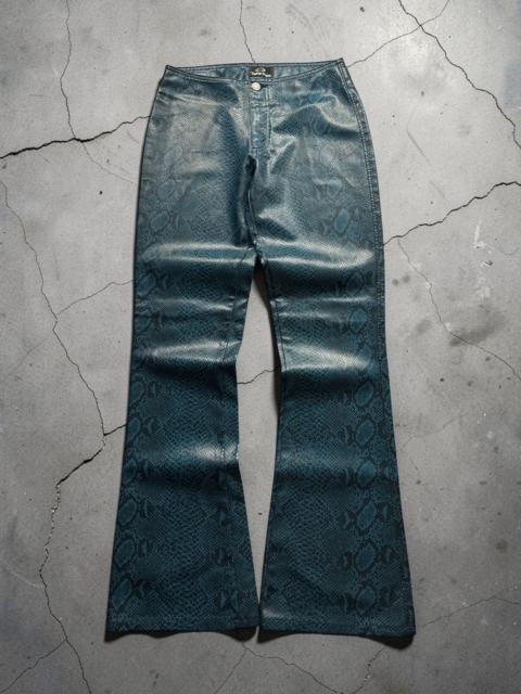 Other Designers If Six Was Nine - Vintage Faux Leather Snake Skin Pattern Print Flared Pants