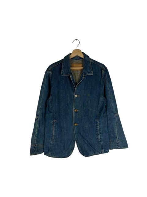 Other Designers VINTAGE HIKORY CHORE JACKET DENIM INSPIRED BY ISSEY MIYAKE
