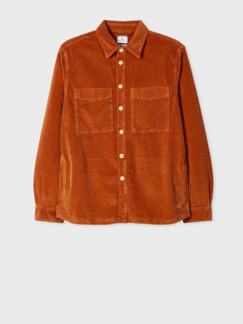 Paul Smith Rust Corduroy Patch-Pocket Overshirt