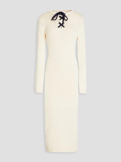 Zimmermann Lace-up cotton midi dress