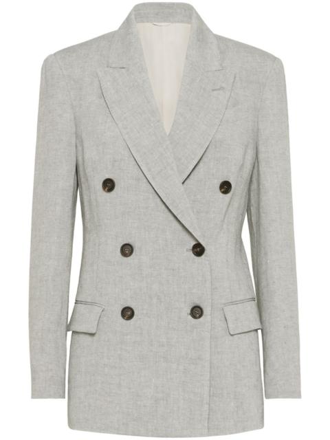 Brunello Cucinelli Women Linen Double-Breasted Jacket