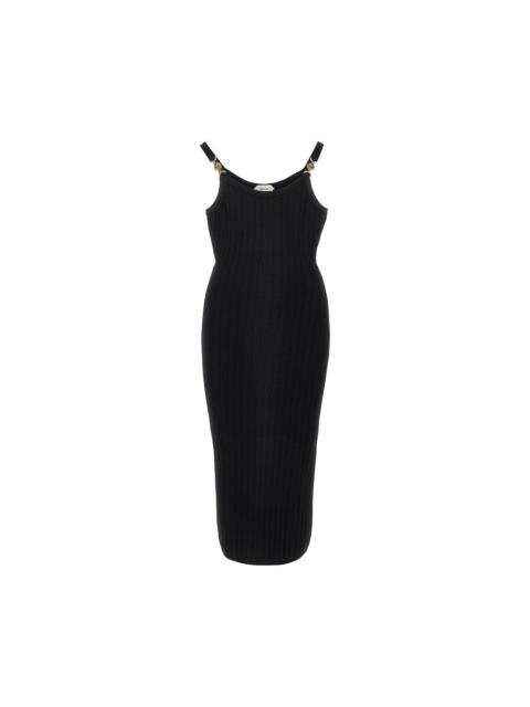 VERSACE Versace Knitted Midi Dress with Medusa Black