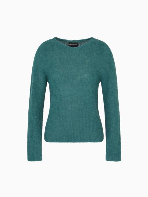 EMPORIO ARMANI ALPACA WOOL-BLEND, CREW-NECK JUMPER