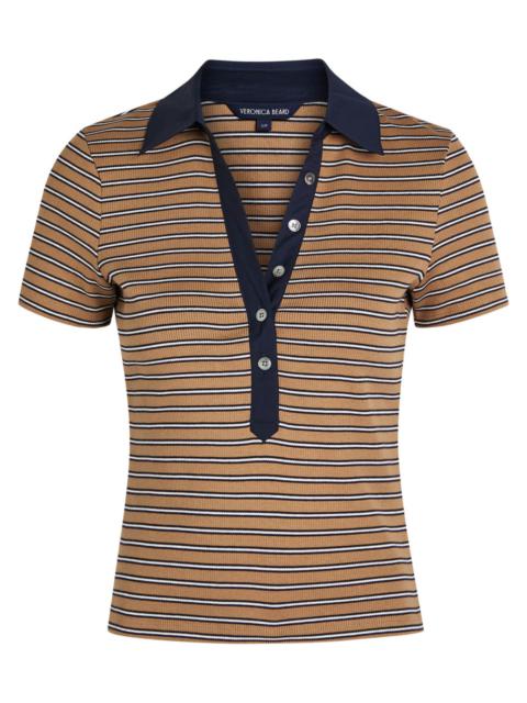 VERONICA BEARD Veronica Beard Kearney Striped Stretch-cotton top