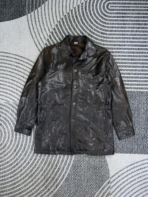 Other Designers Genuine Leather - Vintage Intermezzo Dark Brown Button Up Leather Jacket