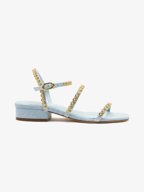 Larroudé Milanina Flat Sandal In Maya Denim