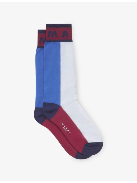 Marni Colour-Block Cotton-Blend Mid-Calf Socks