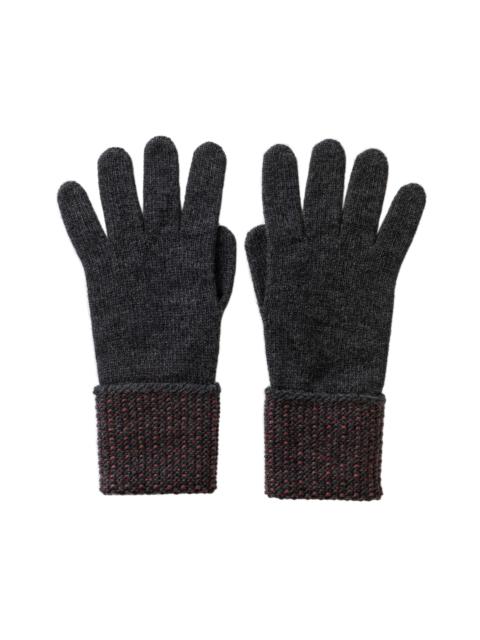 Johnstons of Elgin Seed Stitch Grey Cashmere Gloves