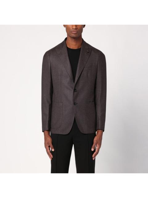 Tagliatore - Tagliatore Brown single-breasted jacket in wool and cashmere