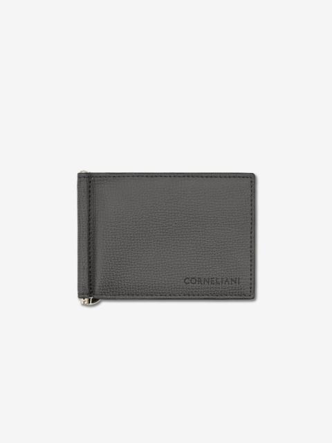 CORNELIANI Grey texturised leather wallet